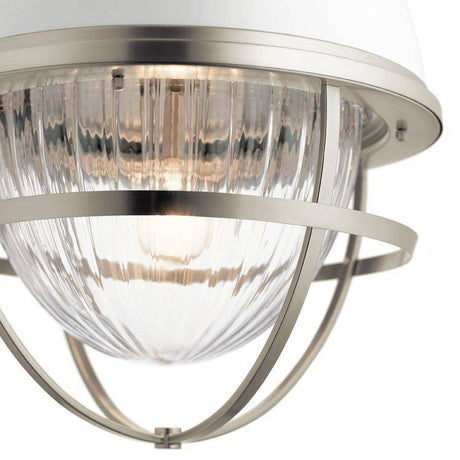 Quintiesse Tollis 1Lt Pendant  - Brushed Nickel & White - Comet Lighting