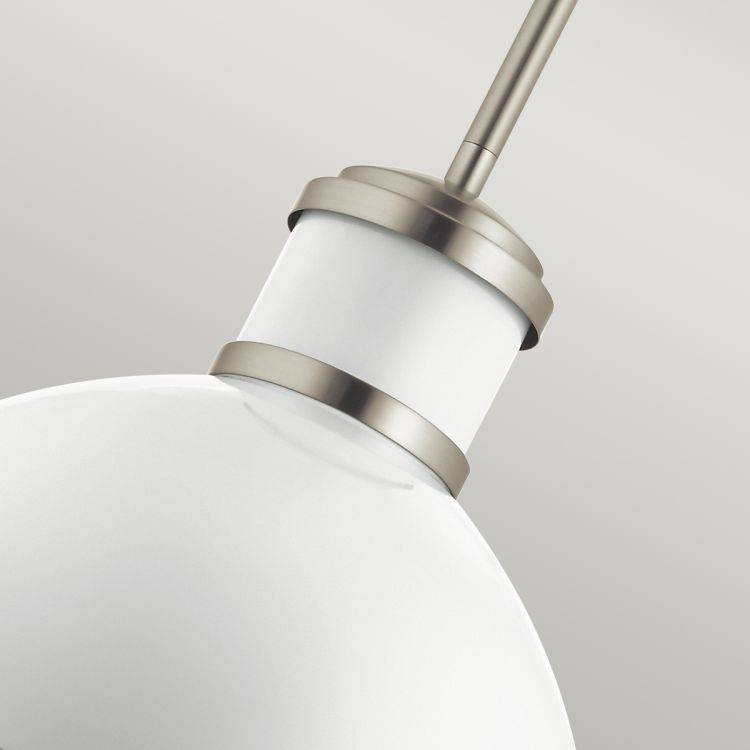 Quintiesse Tollis 1Lt Pendant - Brushed Nickel & White - Comet Lighting