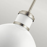 Quintiesse Tollis 1Lt Pendant - Brushed Nickel & White - Comet Lighting