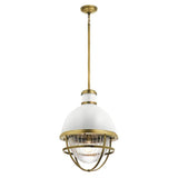 Quintiesse Tollis 1Lt Pendant  - Natural Brass & White - Comet Lighting