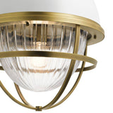 Quintiesse Tollis 1Lt Pendant  - Natural Brass & White - Comet Lighting