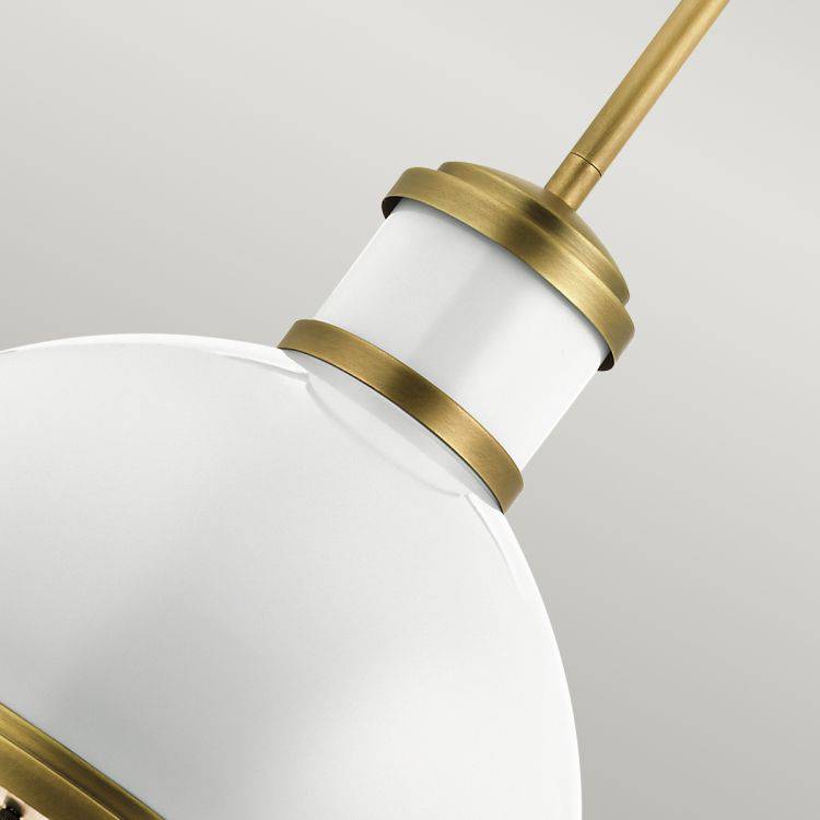 Quintiesse Tollis 1Lt Pendant  - Natural Brass & White - Comet Lighting