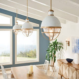 Quintiesse Tollis 1Lt Pendant  - Natural Brass & White - Comet Lighting