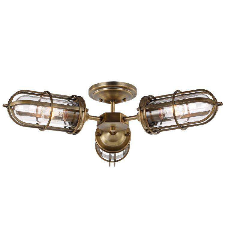 Quintiesse Urban Restoration 3Lt  Semi Flush - Dark Antique Brass - Comet Lighting