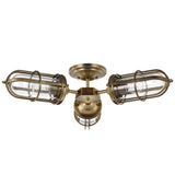 Quintiesse Urban Restoration 3Lt  Semi Flush - Dark Antique Brass - Comet Lighting