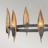 Quintiesse Willow 6Lt Chandelier - Carbon Black with Deluxe Gold - Comet Lighting