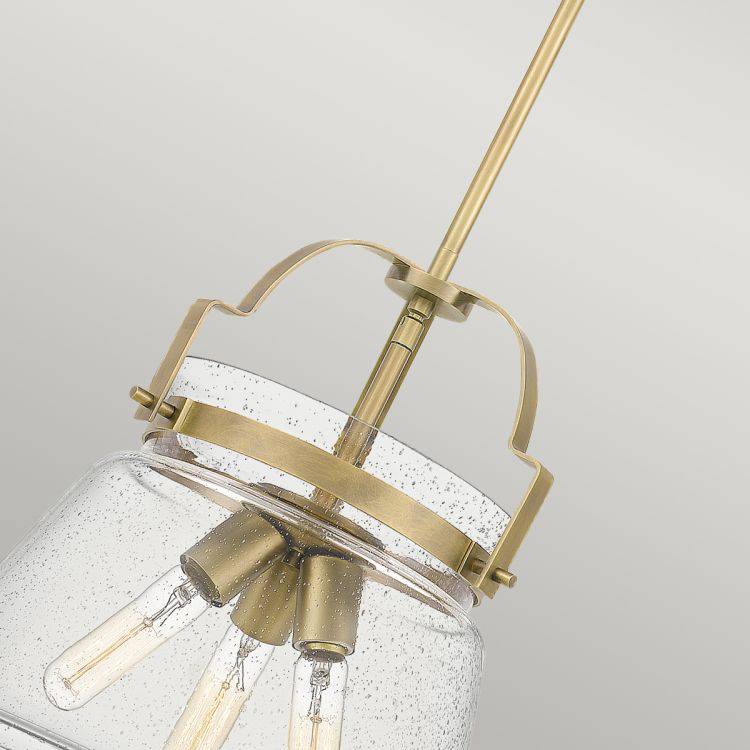 Quintiesse Wimberley 3Lt Pendant - Weathered Brass - Comet Lighting