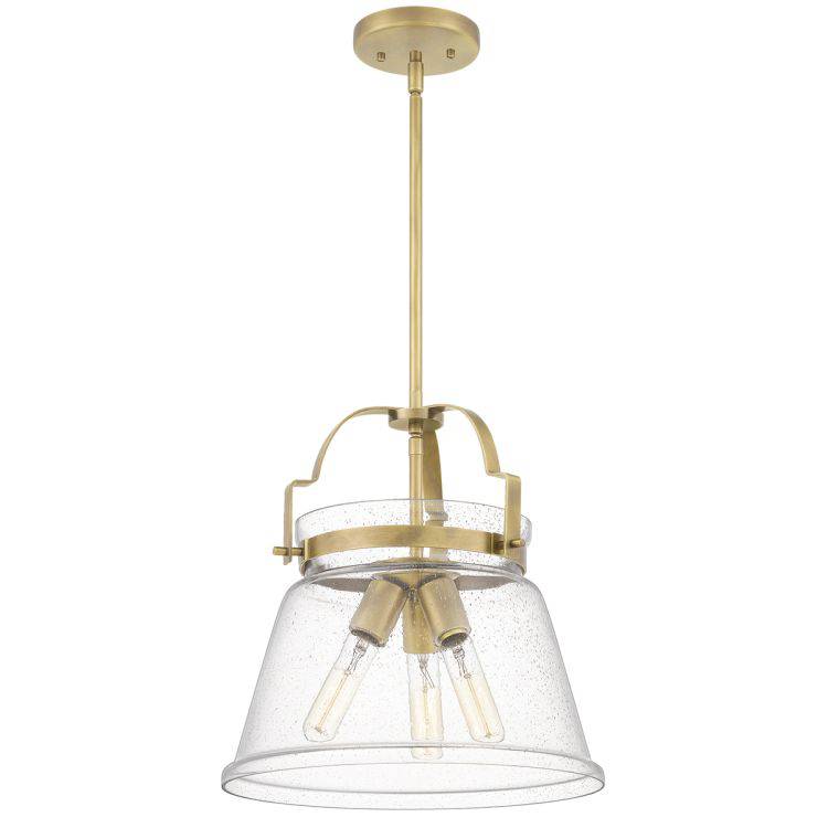 Quintiesse Wimberley 3Lt Pendant - Weathered Brass - Comet Lighting