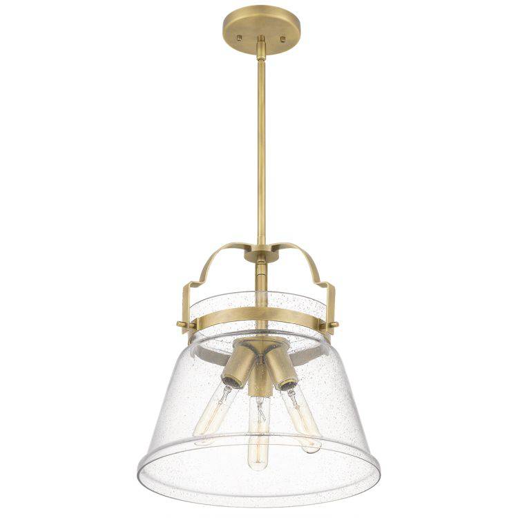 Quintiesse Wimberley 3Lt Pendant   - Weathered Brass - Comet Lighting