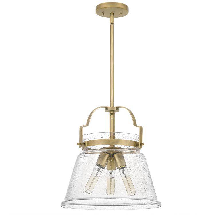 Quintiesse Wimberley 3Lt Pendant - Weathered Brass - Comet Lighting