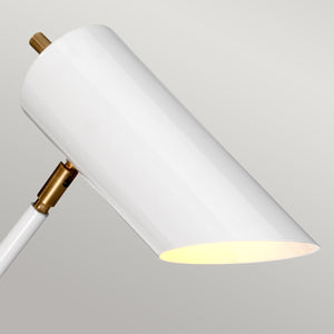 Quinto 1 Light Floor Lamp - White Aged Brass - Comet Lighting