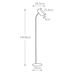 Quinto 1 Light Floor Lamp - White Aged Brass - Comet Lighting