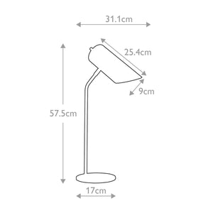 Quinto 1-Light Table Lamp - White Aged Brass - Comet Lighting