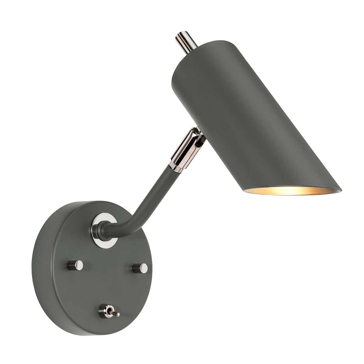 Quinto 1 Light Wall Light - Dark Grey Polished Nickel - Comet Lighting