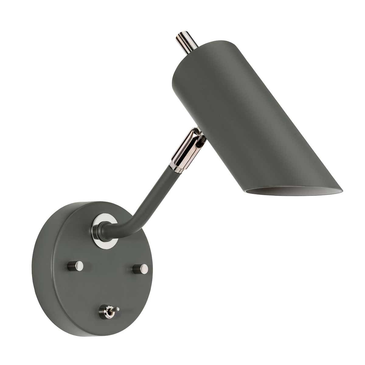 Quinto 1 Light Wall Light - Dark Grey Polished Nickel - Comet Lighting