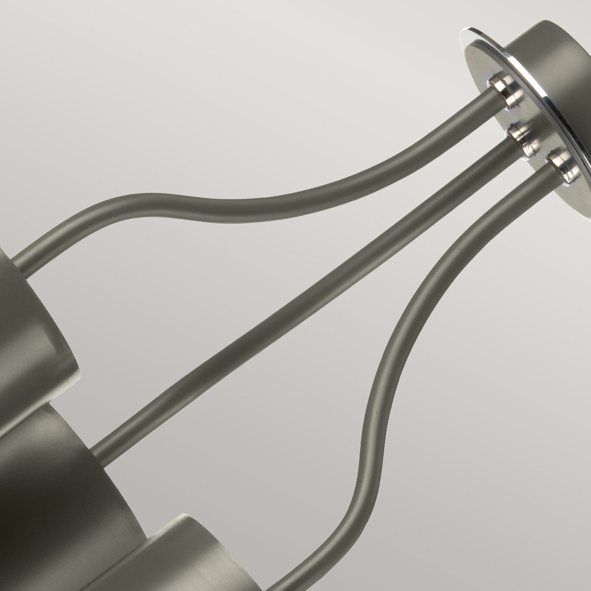 Quinto 3 Light Chandelier - Dark Grey Polished Nickel - Comet Lighting