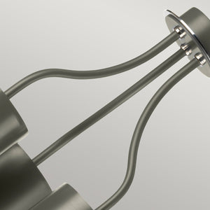 Quinto 3 Light Chandelier - Dark Grey Polished Nickel - Comet Lighting