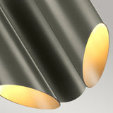 Quinto 3 Light Chandelier - Dark Grey Polished Nickel - Comet Lighting
