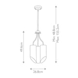 Quinto 3 Light Chandelier - Dark Grey Polished Nickel - Comet Lighting