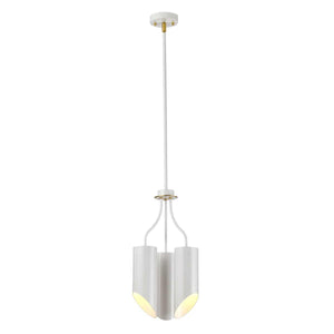 Quinto 3 Light Chandelier - White Aged Brass - Comet Lighting