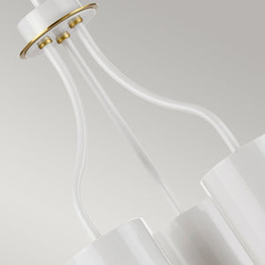Quinto 3 Light Chandelier - White Aged Brass - Comet Lighting