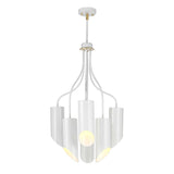 Quinto 6-Light Chandelier - White Aged Brass - Comet Lighting