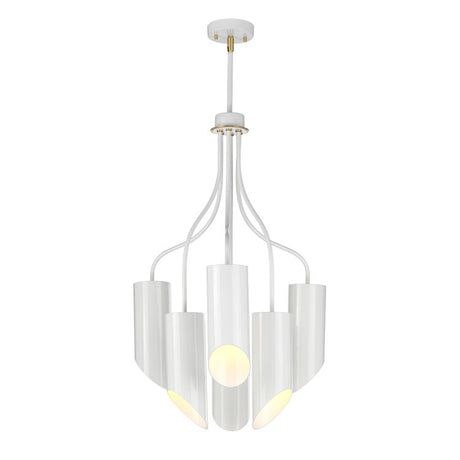 Quinto 6-Light Chandelier - White Aged Brass