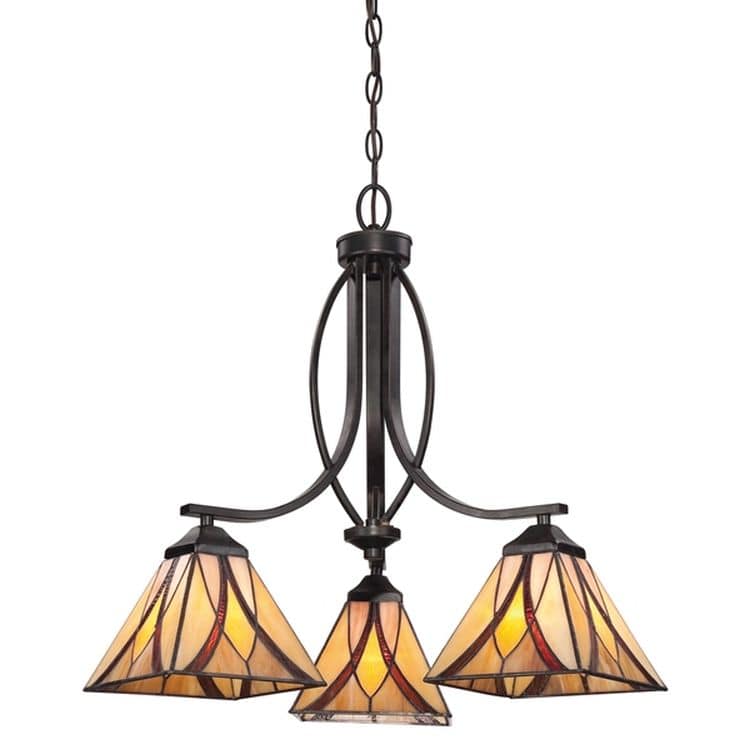 Asheville 3-Light Chandelier Bronze - Comet Lighting