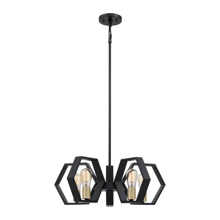 Bismarck 5 Light Chandelier Earth Black - Comet Lighting