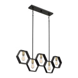 Bismarck 5 Light Linear Pendant Earth Black - Comet Lighting