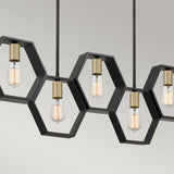 Bismarck 5 Light Linear Pendant Earth Black - Comet Lighting