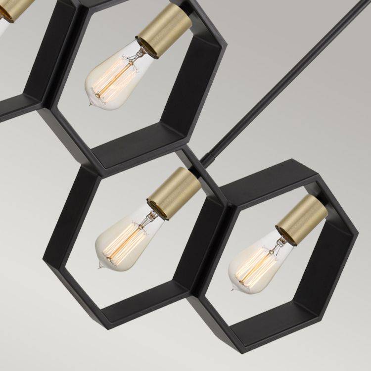 Bismarck 5 Light Linear Pendant Earth Black - Comet Lighting