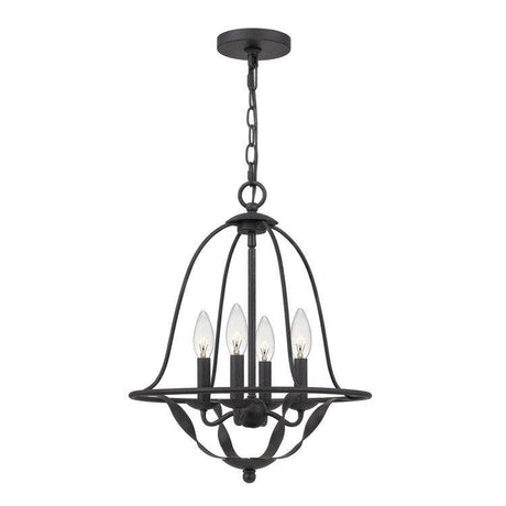 Bradbury 4 Light Pendant Grey Ash - Comet Lighting