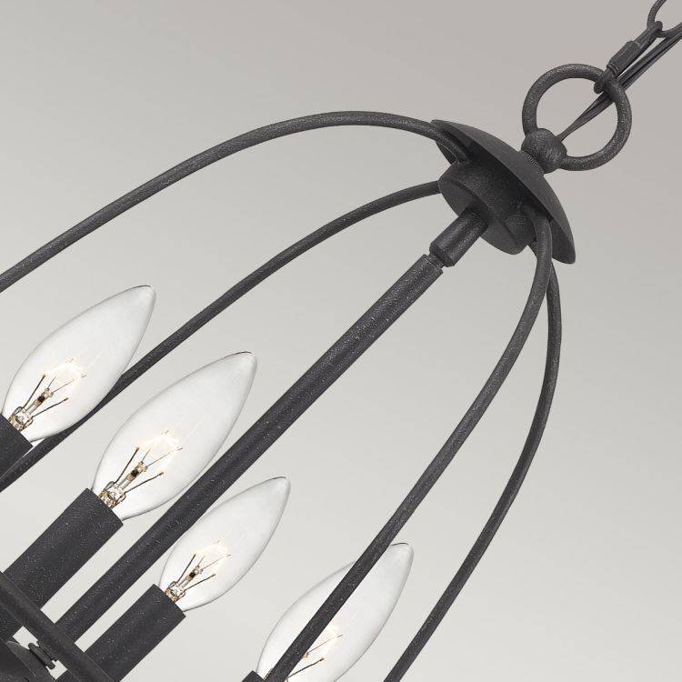 Bradbury 4 Light Pendant Grey Ash - Comet Lighting