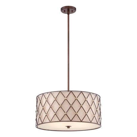 Brown Lattice Large Pendant Ceiling Light - Comet Lighting