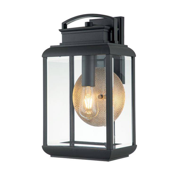 Byron 1 Light Large Wall Lantern Graphite with Pewter Reflector - Comet Lighting