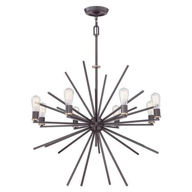 Carnegie 8-Light Chandelier Western Bronze - Comet Lighting