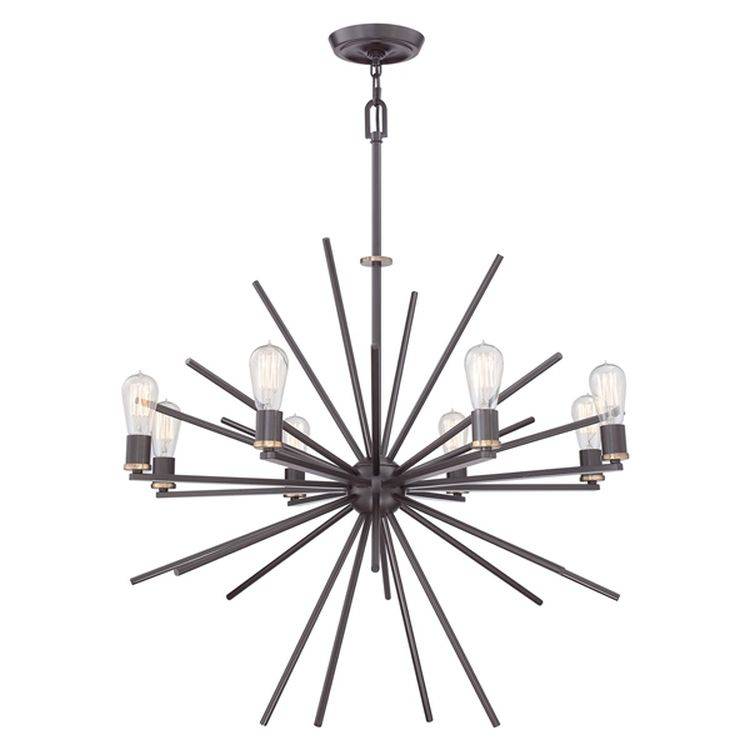 Carnegie 8-Light Chandelier Western Bronze - Comet Lighting