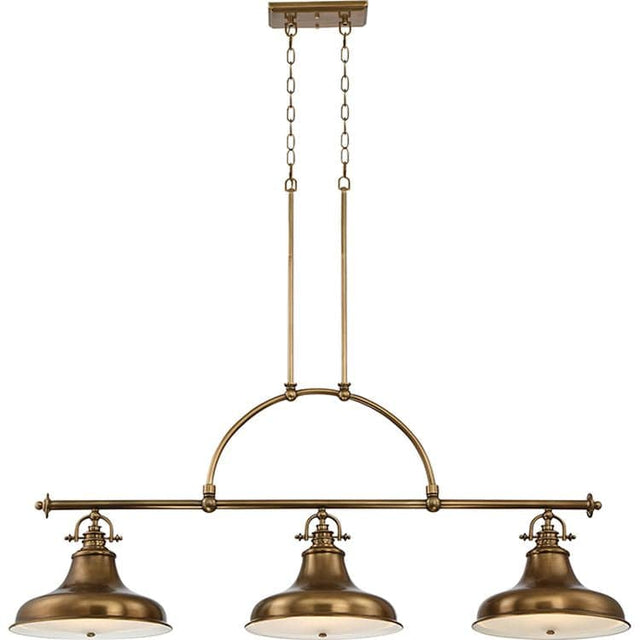 Emery 3-Light Island Chandelier Weathered Brass - Comet Lighting