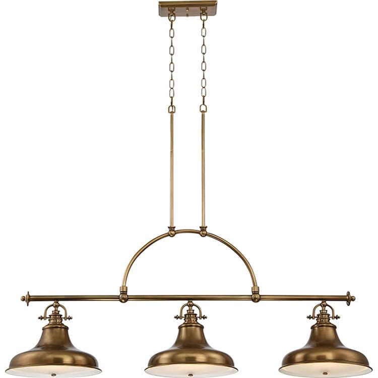 Emery 3-Light Island Chandelier Weathered Brass - Comet Lighting