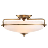 Griffin 3 Light Flush Mount Weathered Brass - Comet Lighting