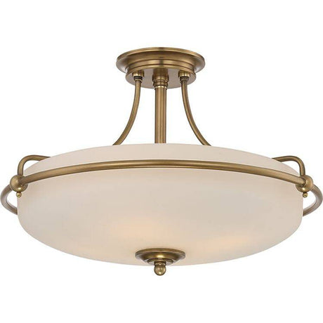 Griffin 4-Light Semi-Flush Ceiling Light Weathered Brass - Comet Lighting