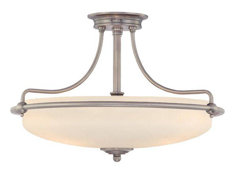 Griffin Antique Nickel Medium Semi-Flush - Comet Lighting