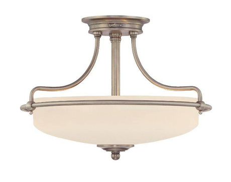 Griffin Antique Nickel Small Semi-Flush Light - Comet Lighting