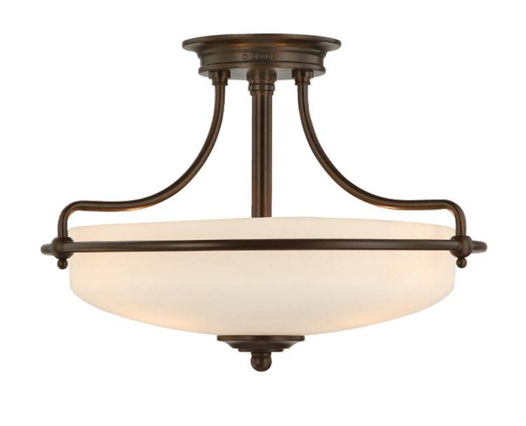 Griffin Palladian Bronze Small Semi-Flush Light - Comet Lighting