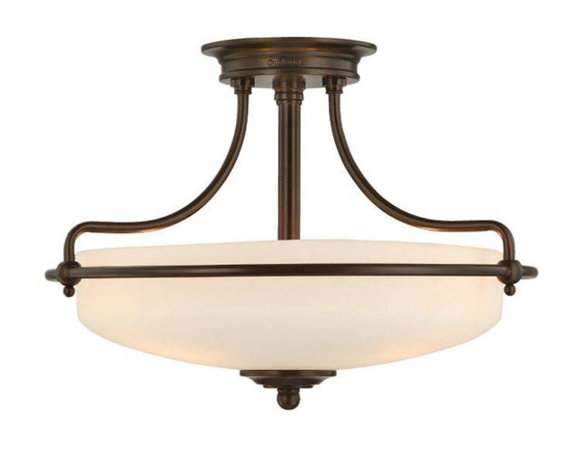 Griffin Palladian Bronze Small Semi-Flush Light - Comet Lighting