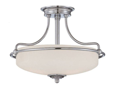 Griffin Polished Chrome Small Semi-Flush Light - Comet Lighting