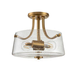 Hollister 2 Light Semi-flush Mount Brushed Brass - Comet Lighting