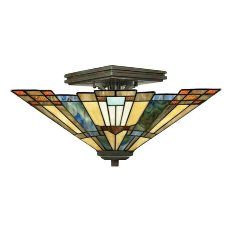 Inglenook Semi-Flush Ceiling Light Bronze - Comet Lighting