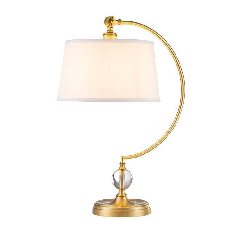 Jenkins 1 Light Table Lamp (complete with cream shade) Brushed Brass - Comet Lighting